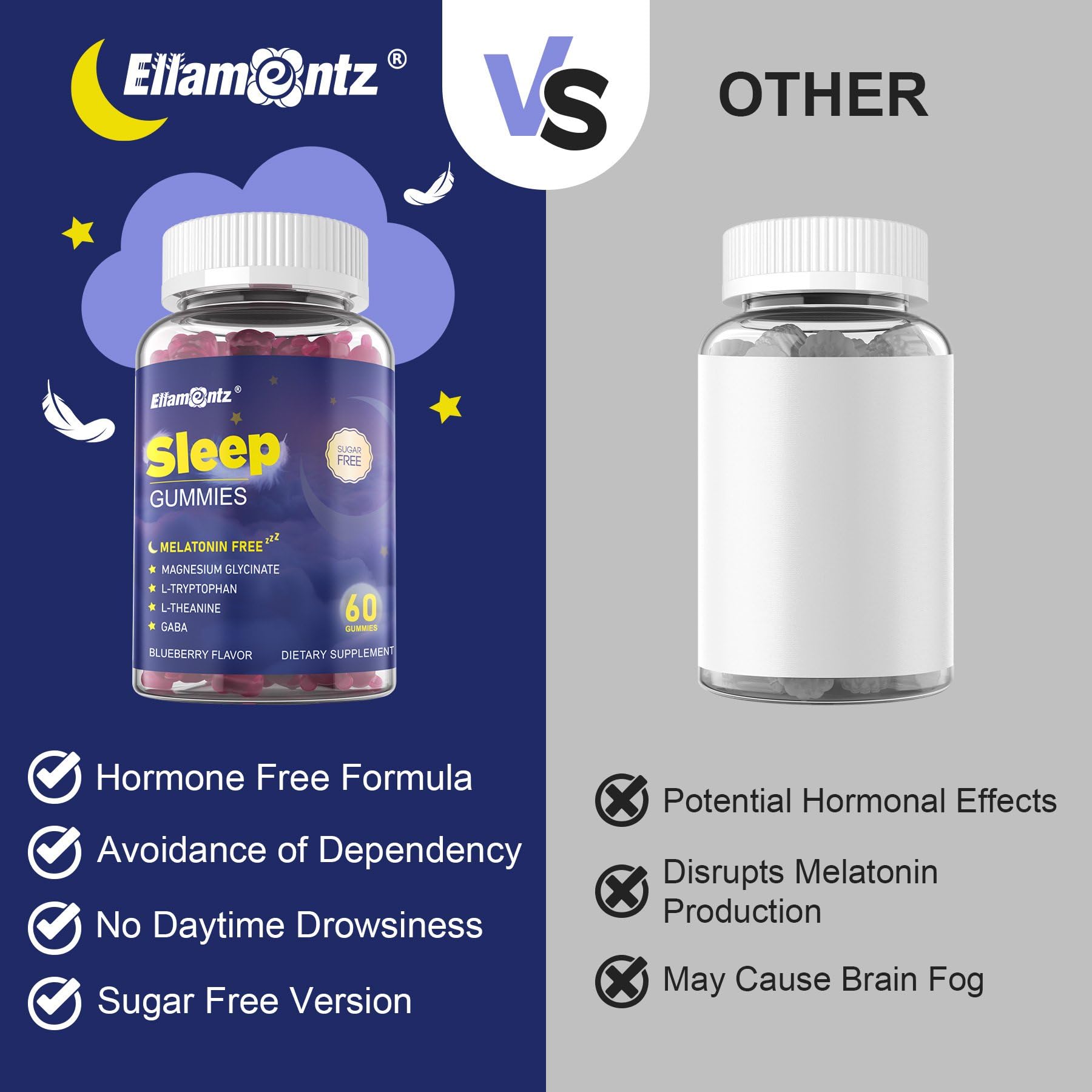 ELLAMENTZ vegan sleep gummy ready for a calm bedtime routine