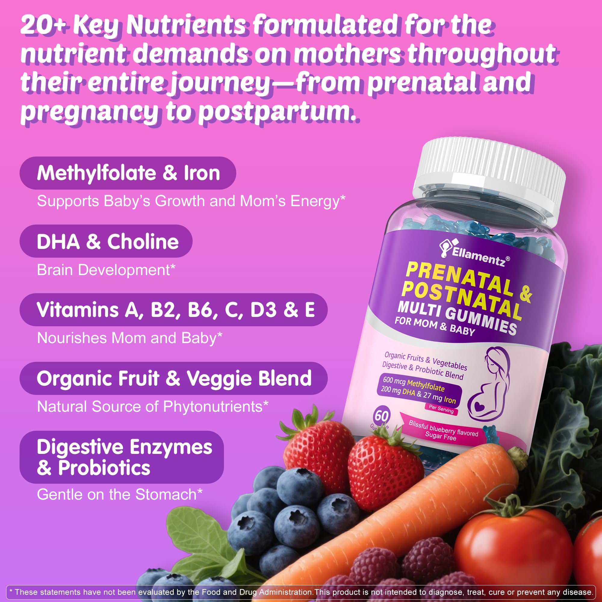 Ellamentz Prenatal organic superfoods image showcases antioxidant-rich blend