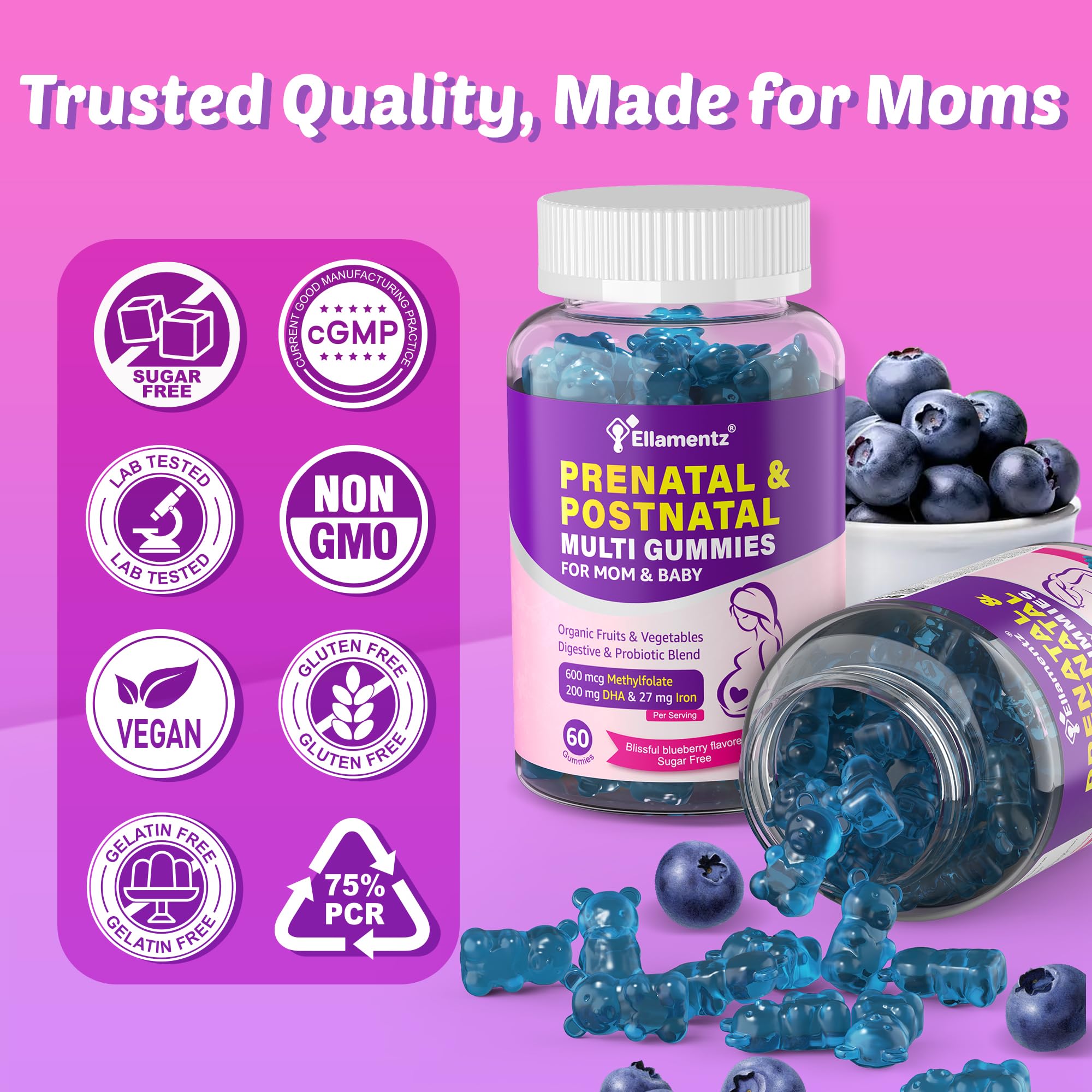 Ellamentz Prenatal sugar-free gummies demonstrates tasty, guilt-free daily nutrition