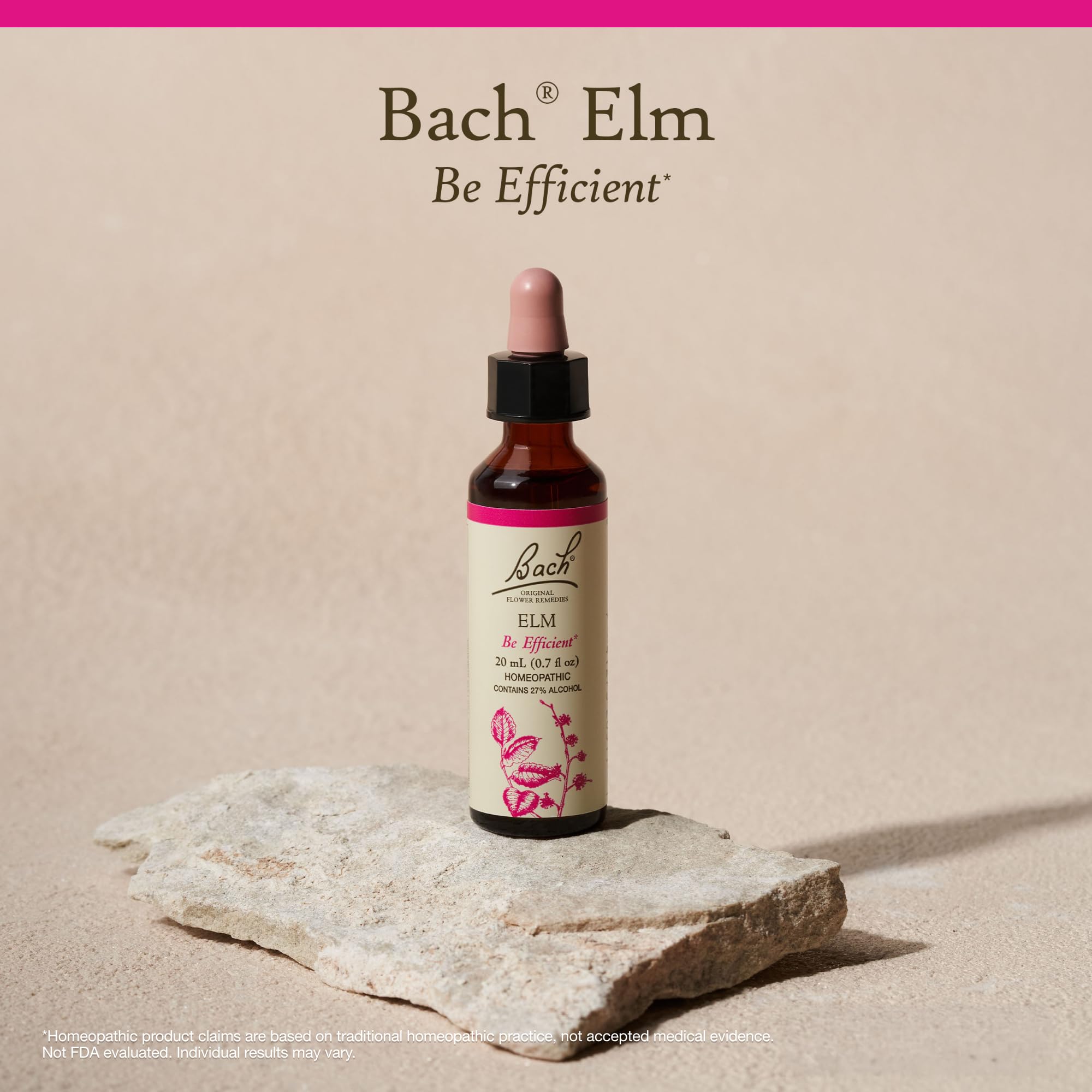 Elm remedy dispensing into a beverage for subtle mood support.