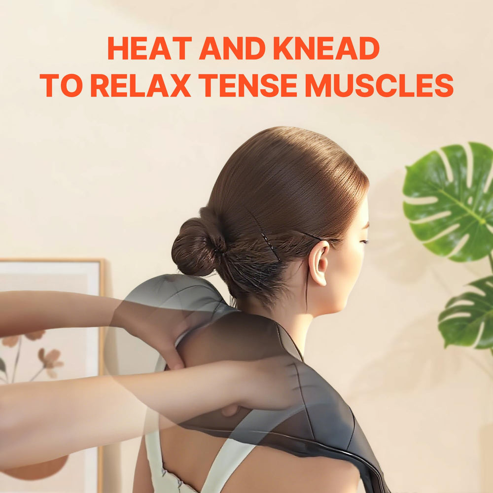 Elomol 20-node shiatsu delivers deep kneading for neck and shoulders.