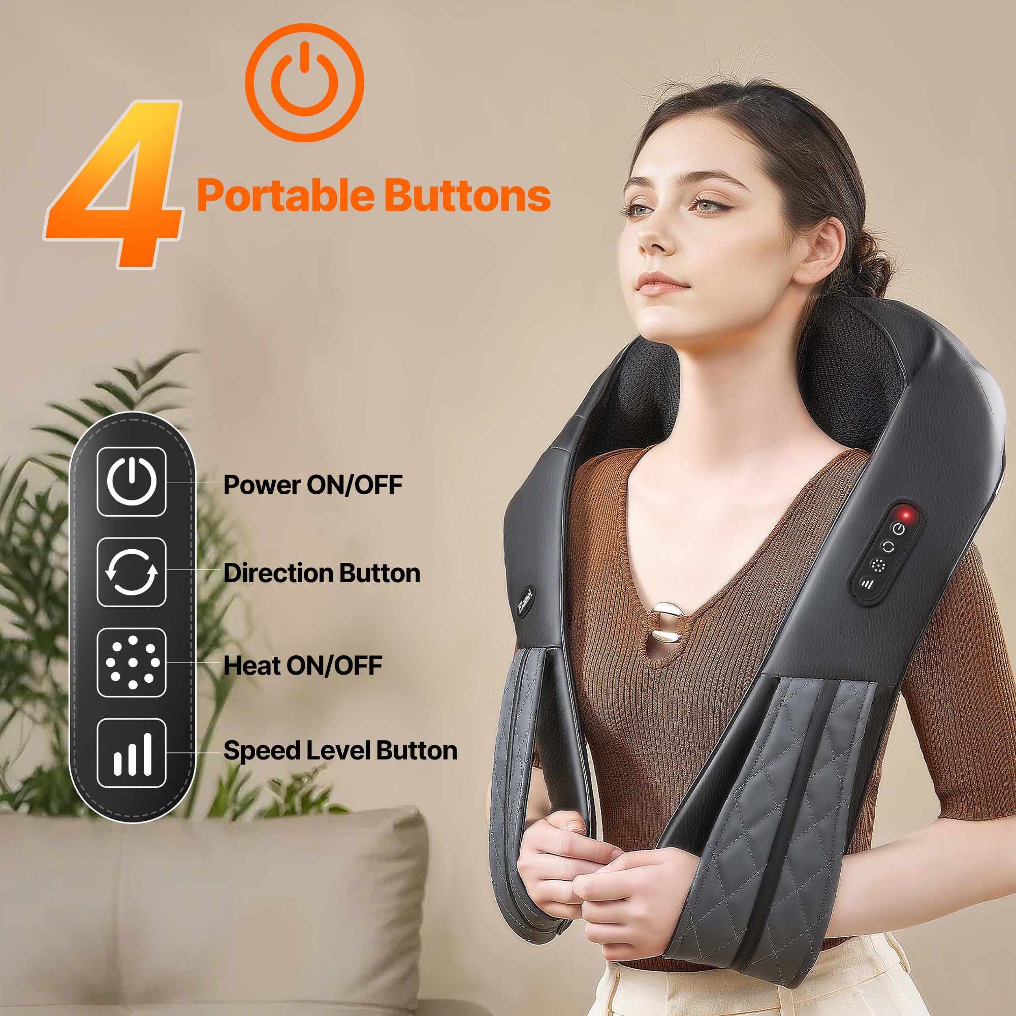 Elomol massager with heat settings soothes tense muscles after long days.