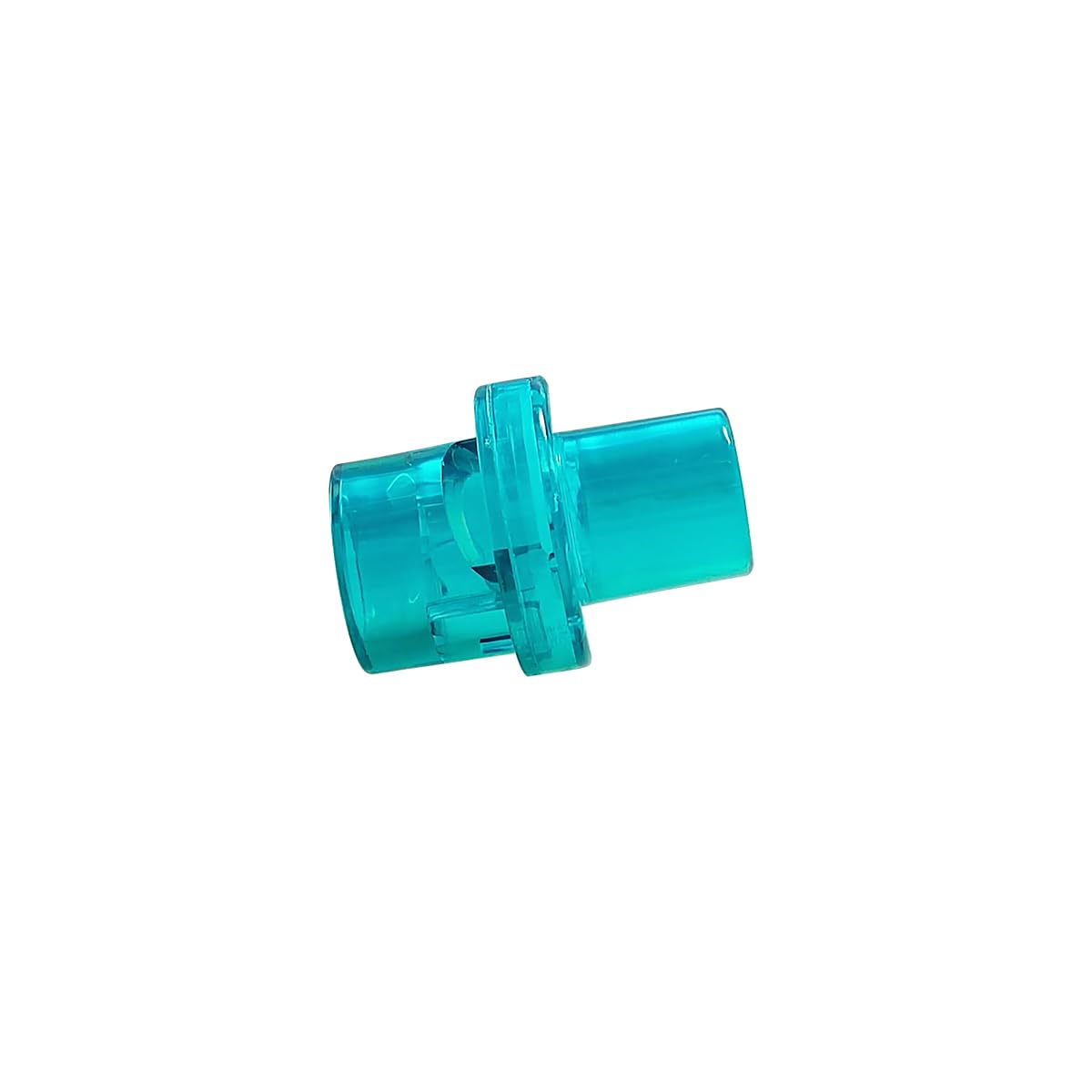 Close-up of ELYSAID CPR training valve on a mask for drills