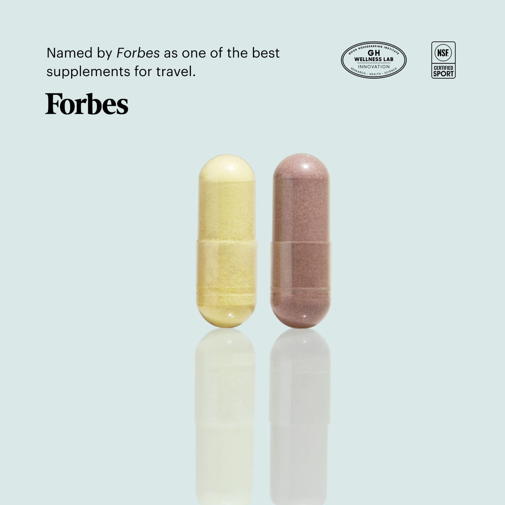 ELY-SIUM Format Immune Support bottle angle—sleek design and capsule form.