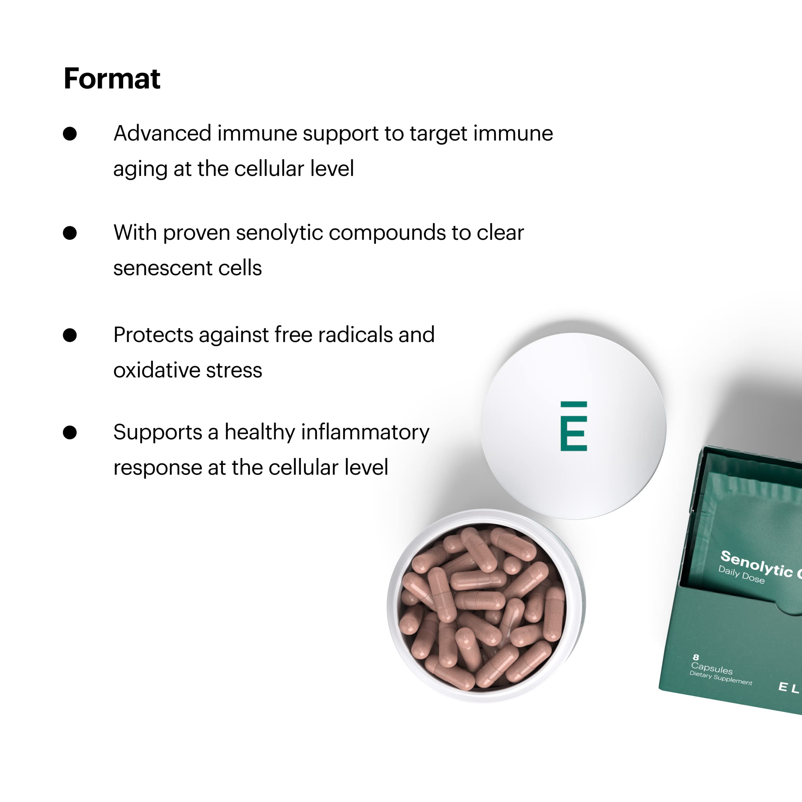 ELY-SIUM Format Immune Support label closeup—clear purity and ingredients details.