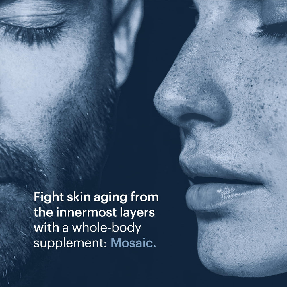 ELYSIUM Mosaic softgel close-up highlights lightweight capsules and convenience.
