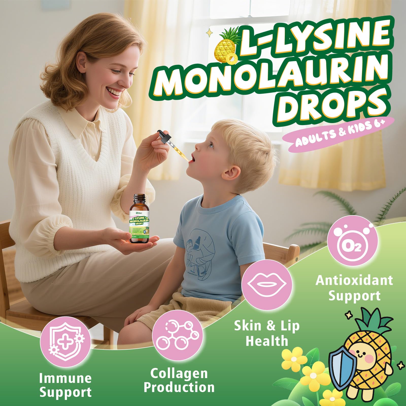 Elysx ingredients close-up showing zinc citrate and selenium for a nutrient-rich blend.