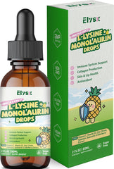 Elysx L-Lysine Monolaurin liquid drops in bottle support immune health.