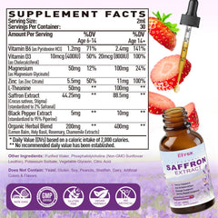 Elysx saffron drops under tongue application with strawberry flavor