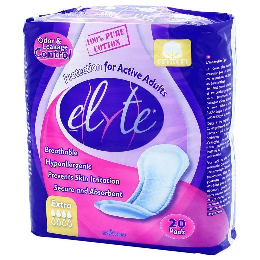 Elyte cotton hypoallergenic bladder pad 5x13 inches with secure self-adhesive fit