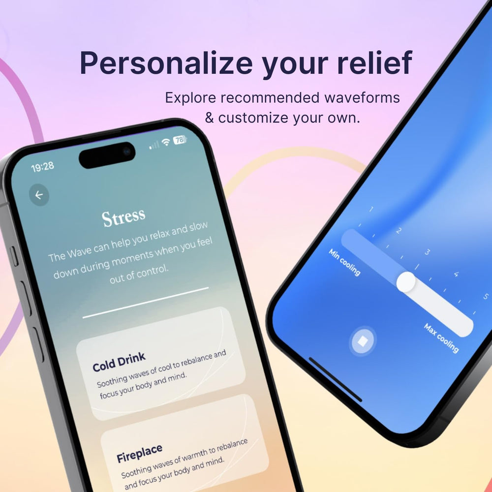 Embr Wave app control screen with personalized sessions