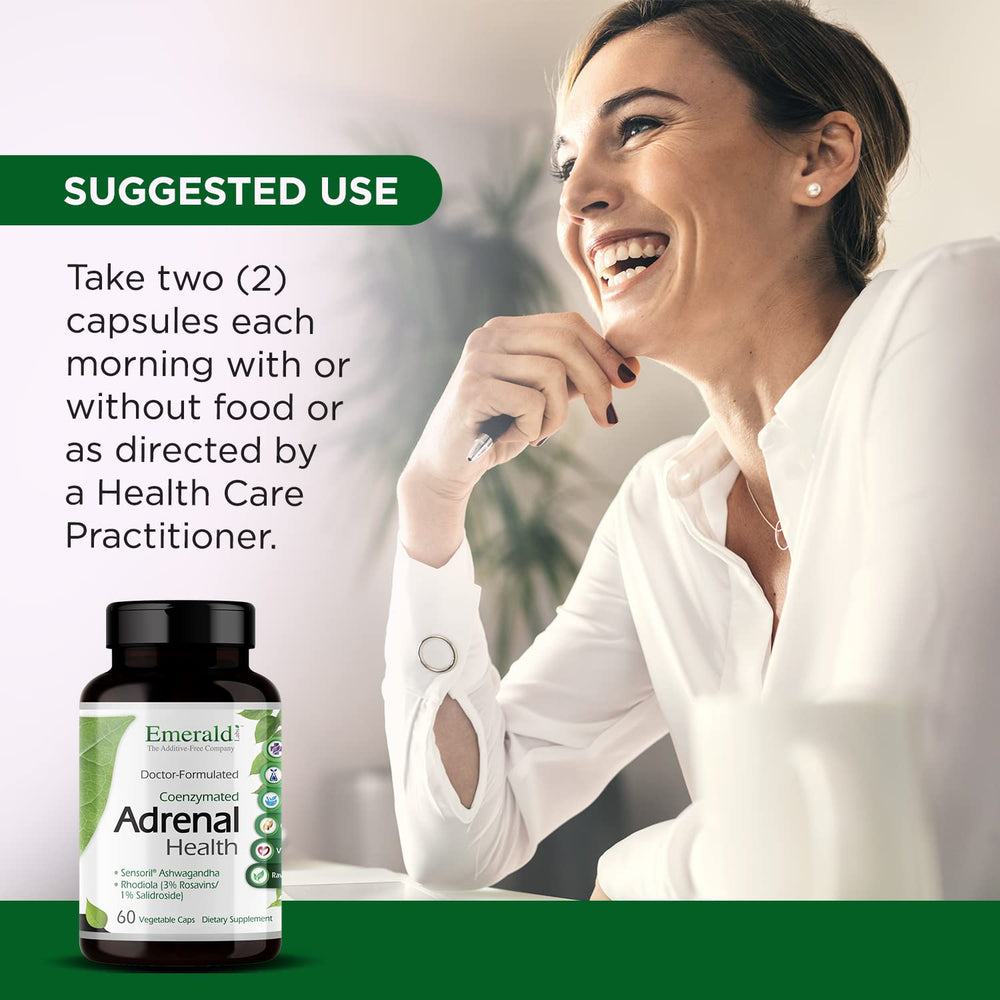 Sensoril Ashwagandha blend in Emerald Labs Adrenal Health for stress resilience.