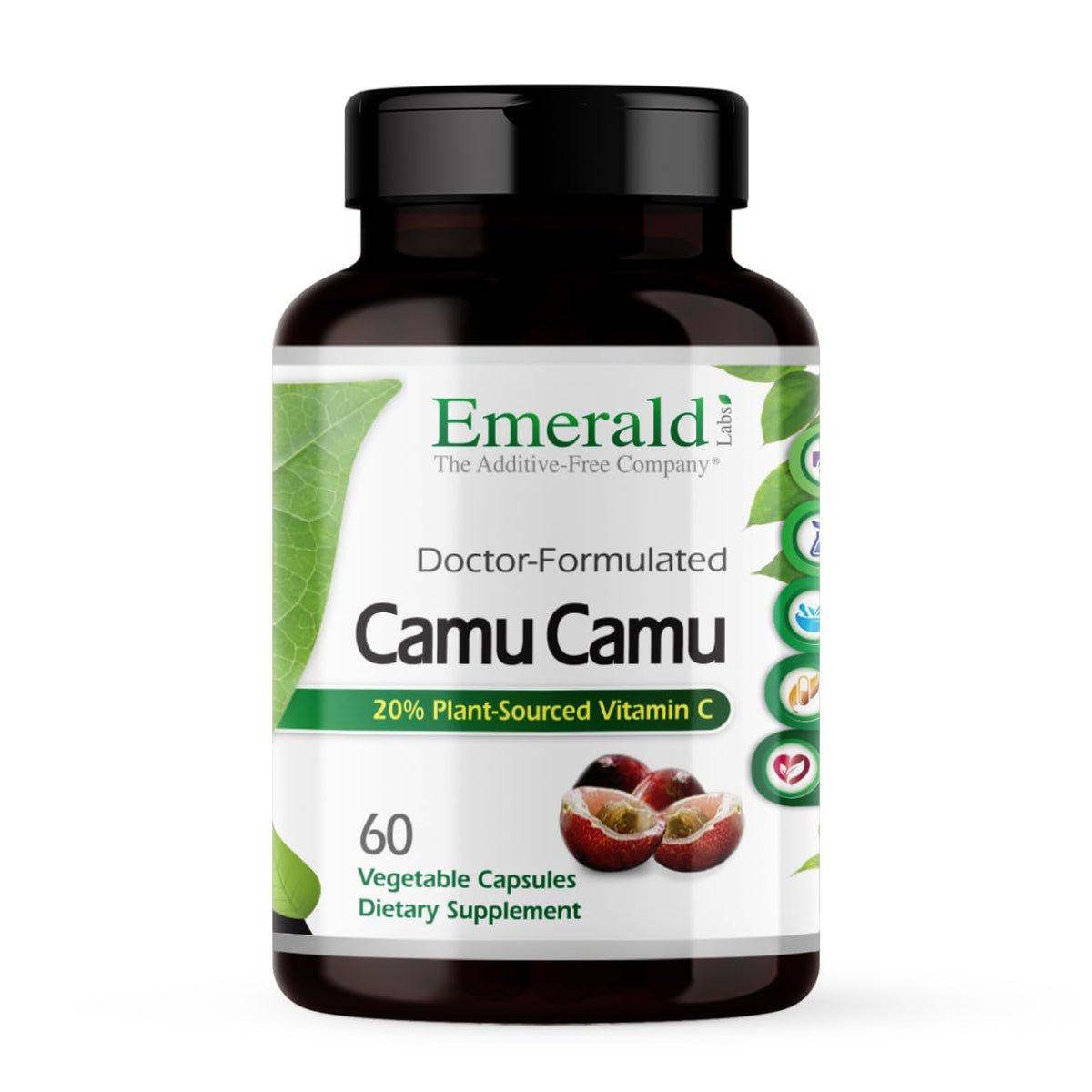 Emerald Labs Camu Camu capsules bottle for plant-based vitamin C