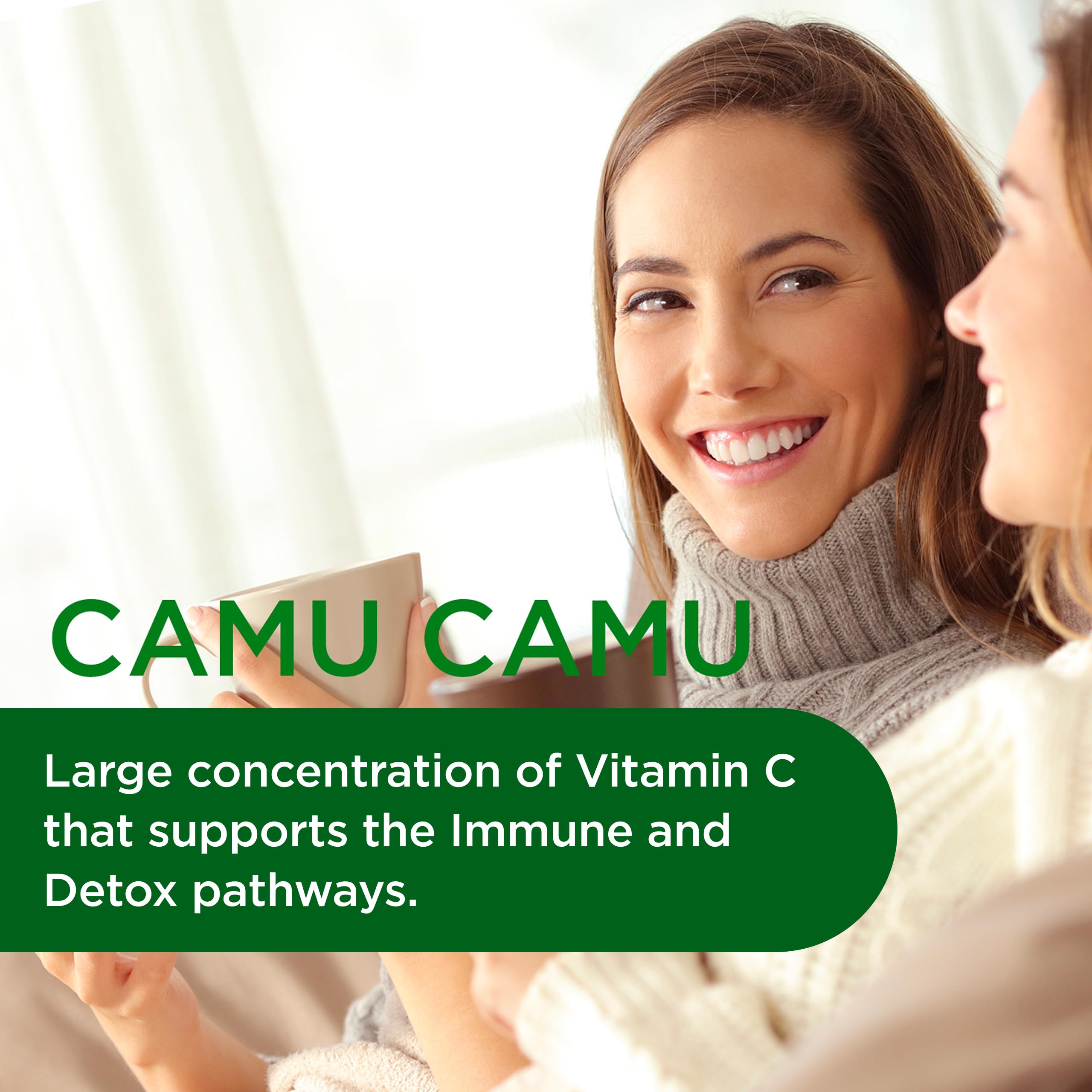 Emerald Labs Camu Camu capsules in hand for daily wellness