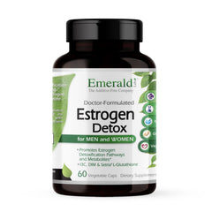 Emerald Labs Estrogen Detox bottle front showing hormone balance support for daily wellness