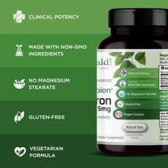 Ingredients panel on Emerald Labs Gentle Iron packaging