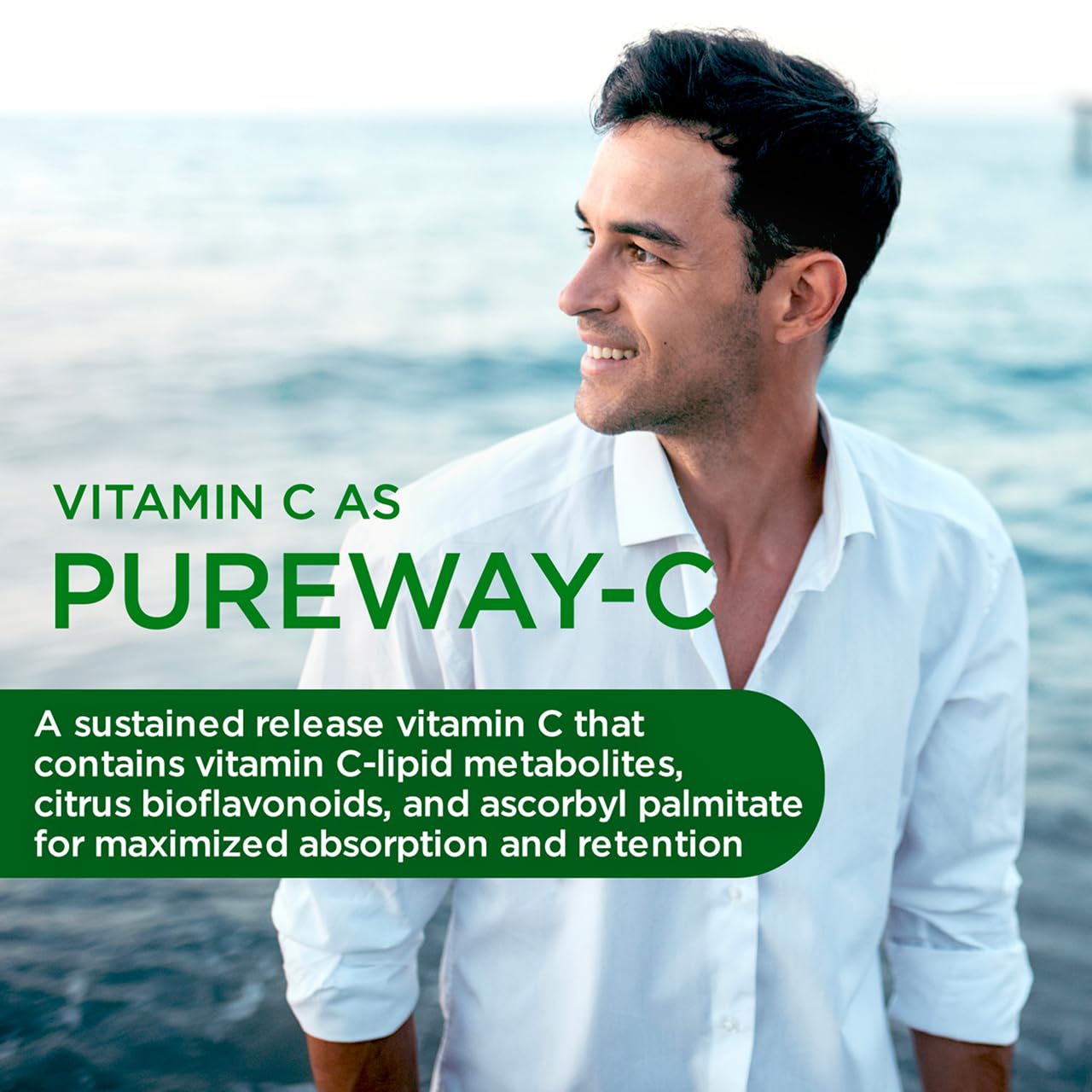 Emerald Labs Men's 1 Daily Multi capsules closeup shows veggie capsules with additive-free formula