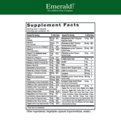Close-up of Emerald Labs Men's 1 Daily Multi capsules for daily nutrition.