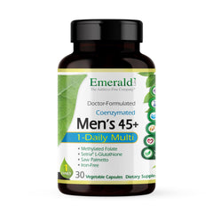 Emerald Labs Men's 45+ 1-Daily Multi bottle for daily energy and immune support.