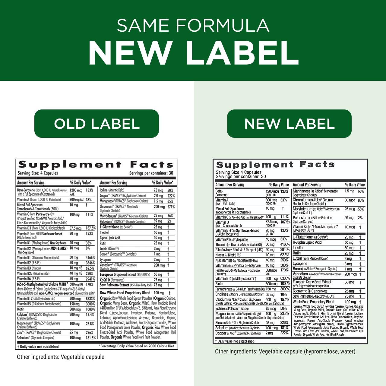 Saw palmetto ingredient visible in Emerald Labs Men's 45+ Clinical Multi.