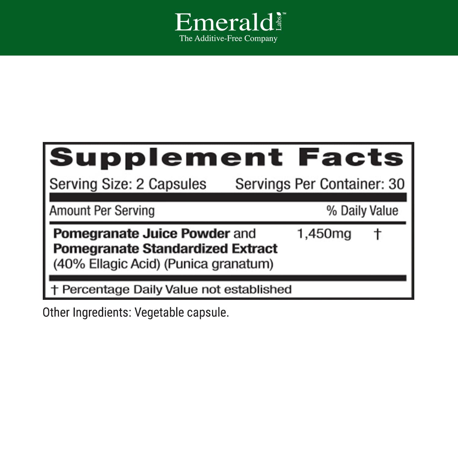 Close-up of Emerald Labs capsules for convenient daily wellness.