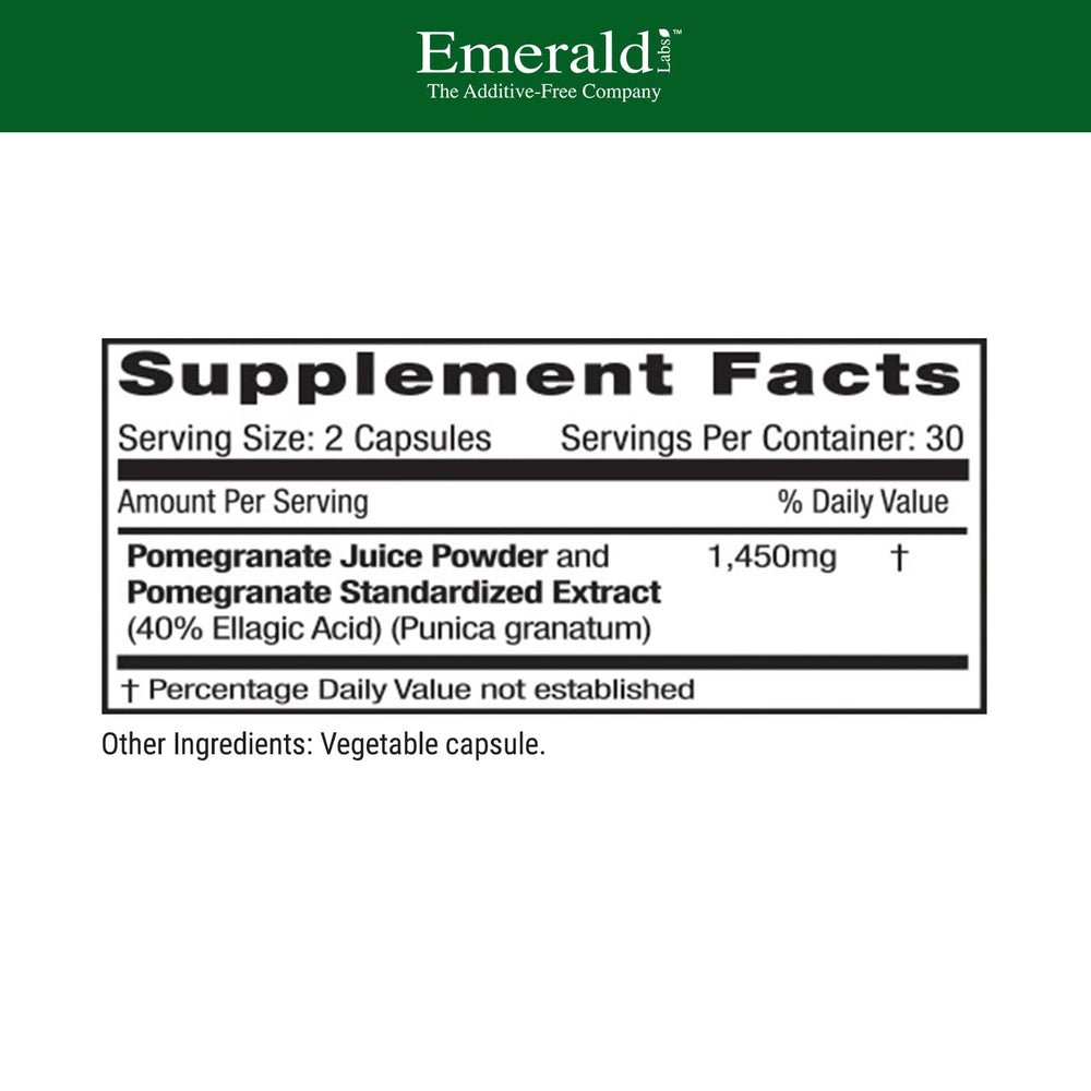 Close-up of Emerald Labs capsules for convenient daily wellness.
