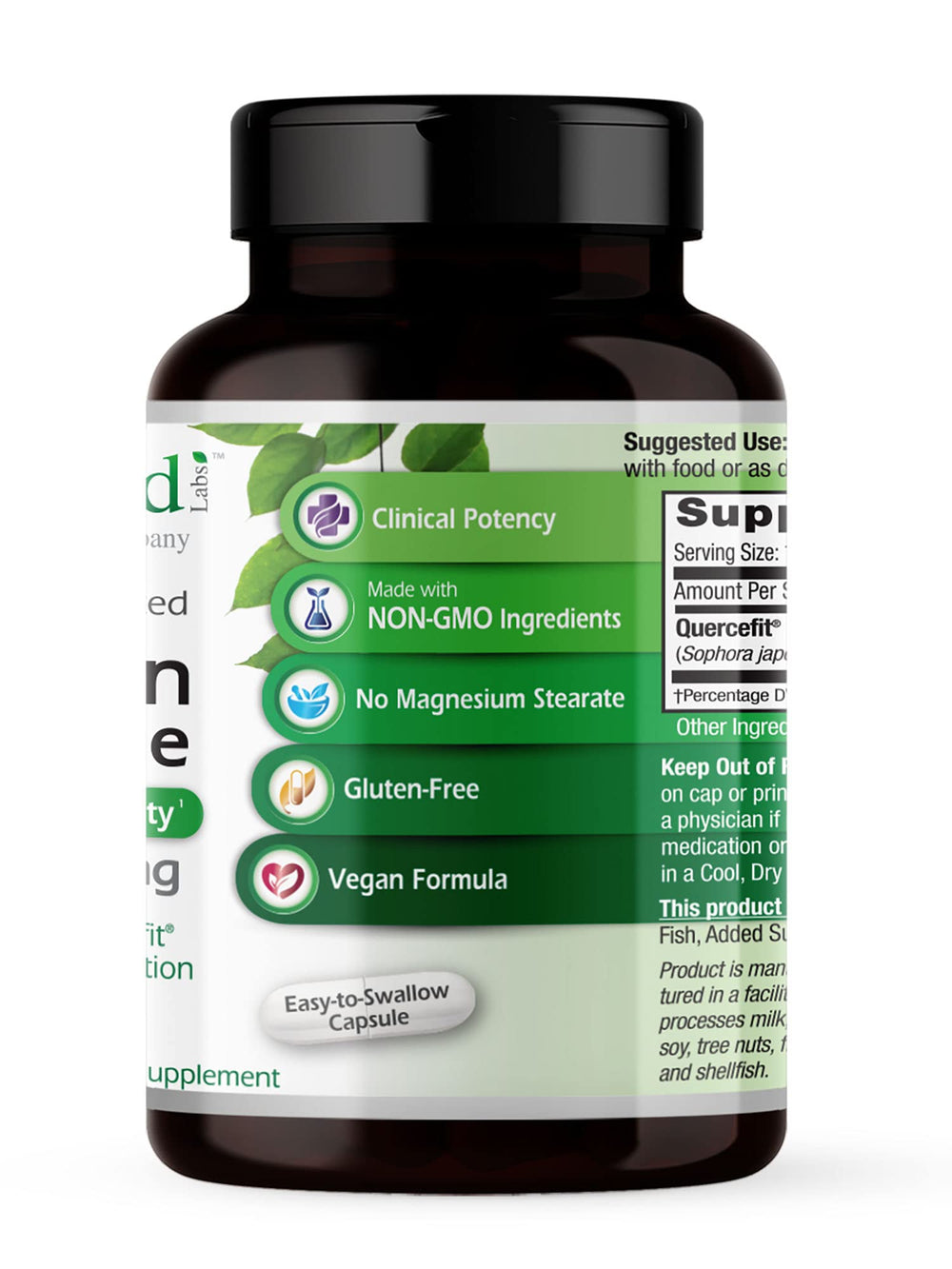 Emerald Labs packaging highlighting Quercetin Phytosome intake for immune health