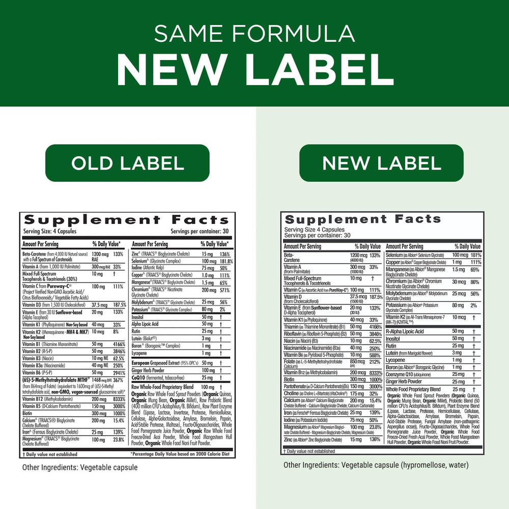 Emerald Labs soy-free and gluten-free seal on packaging.