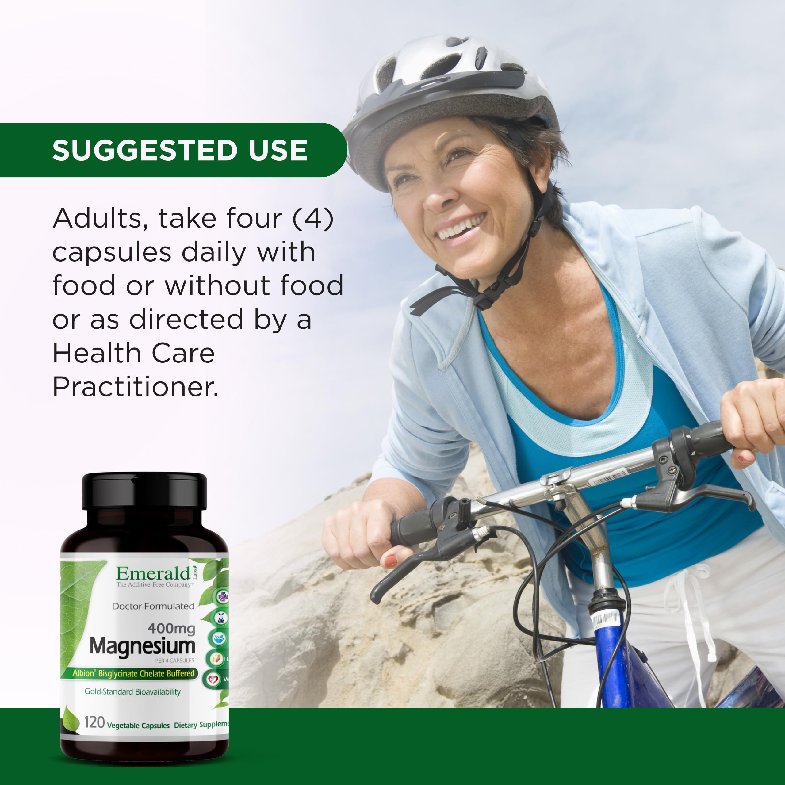 Emerald Labs vegan-friendly magnesium capsules suitable for plant-based diets