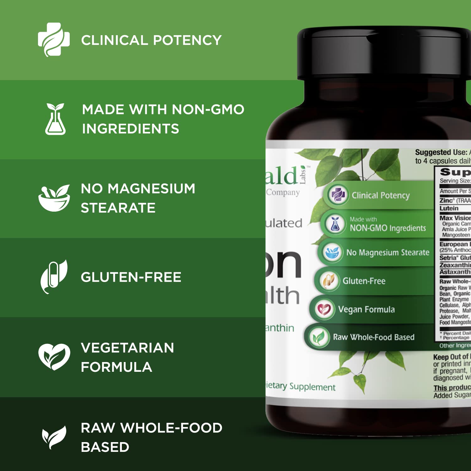 Emerald Labs Vision Health Albion zinc capsules emphasize mineral support for vision
