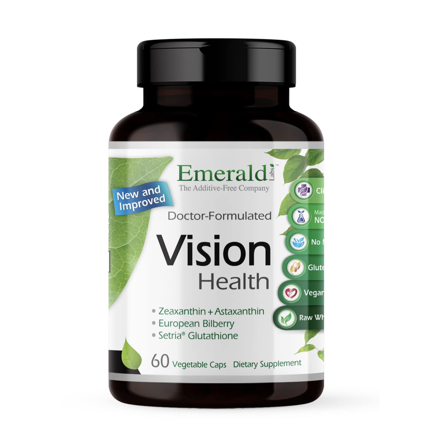Emerald Labs Vision Health capsules focused on lutein for daily eye support