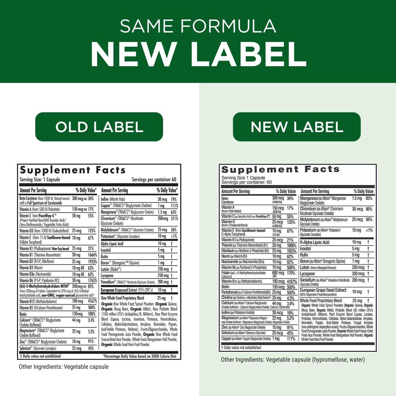 Emerald Labs Women's 1-Daily Multi jar open reveals contents quickly.