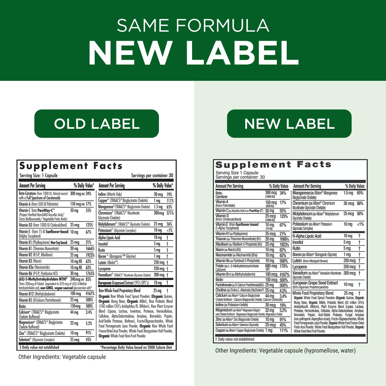 Emerald Labs 1-Daily Multi bottle label highlights D3 and K1