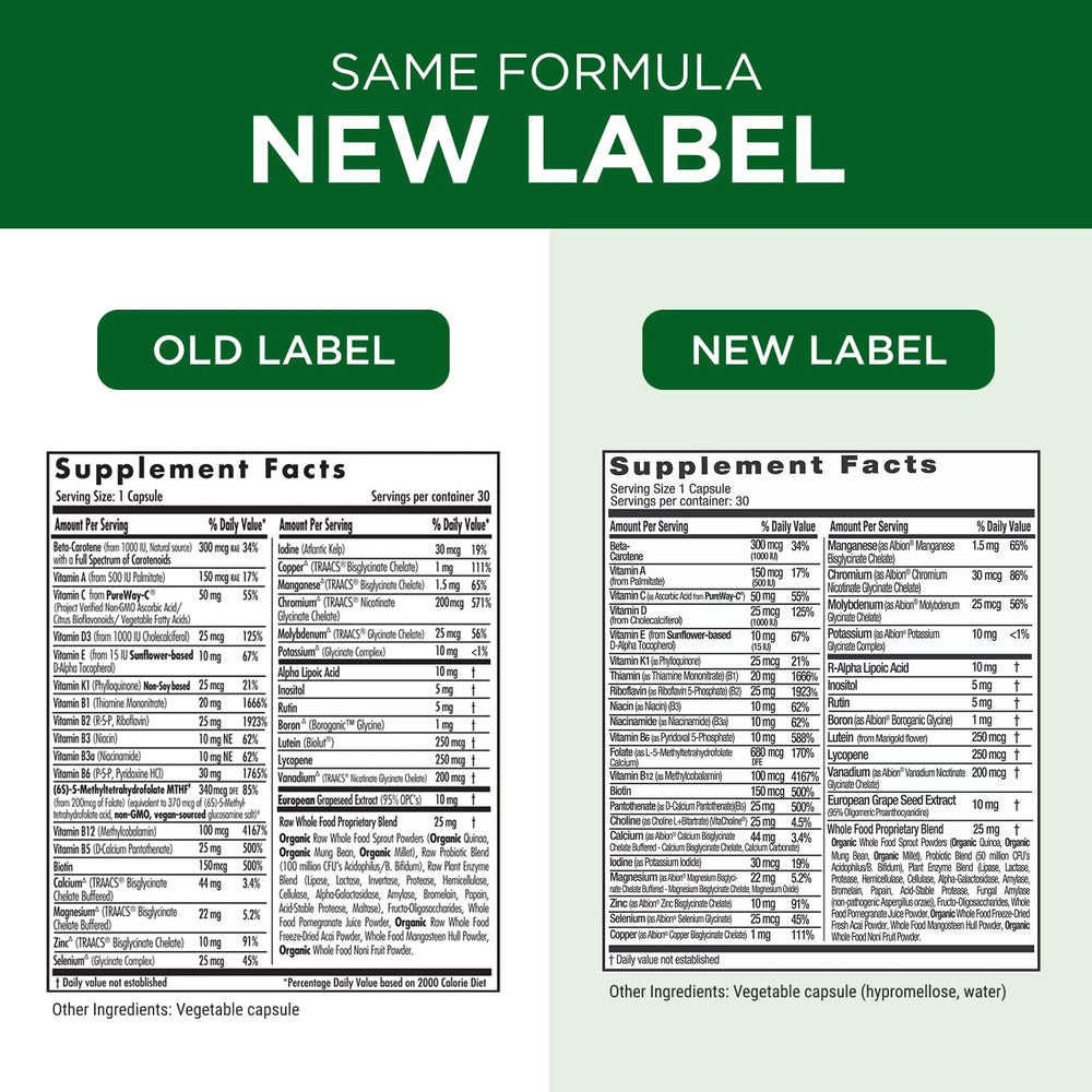 Emerald Labs 1-Daily Multi bottle label highlights D3 and K1