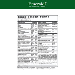 Emerald Labs Women's 45+ capsules closeup showing vegetarian, gluten-free formula.