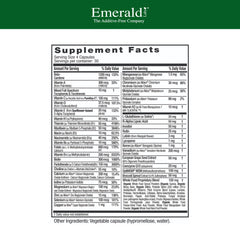 Emerald Labs Women's 45+ Multi tablet closeup highlights highly bioavailable folate form.