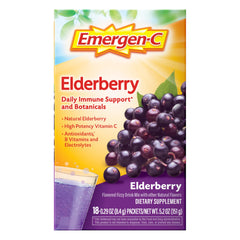 Emergen-C Elderberry fizzy drink sachets ready for daily immune support.