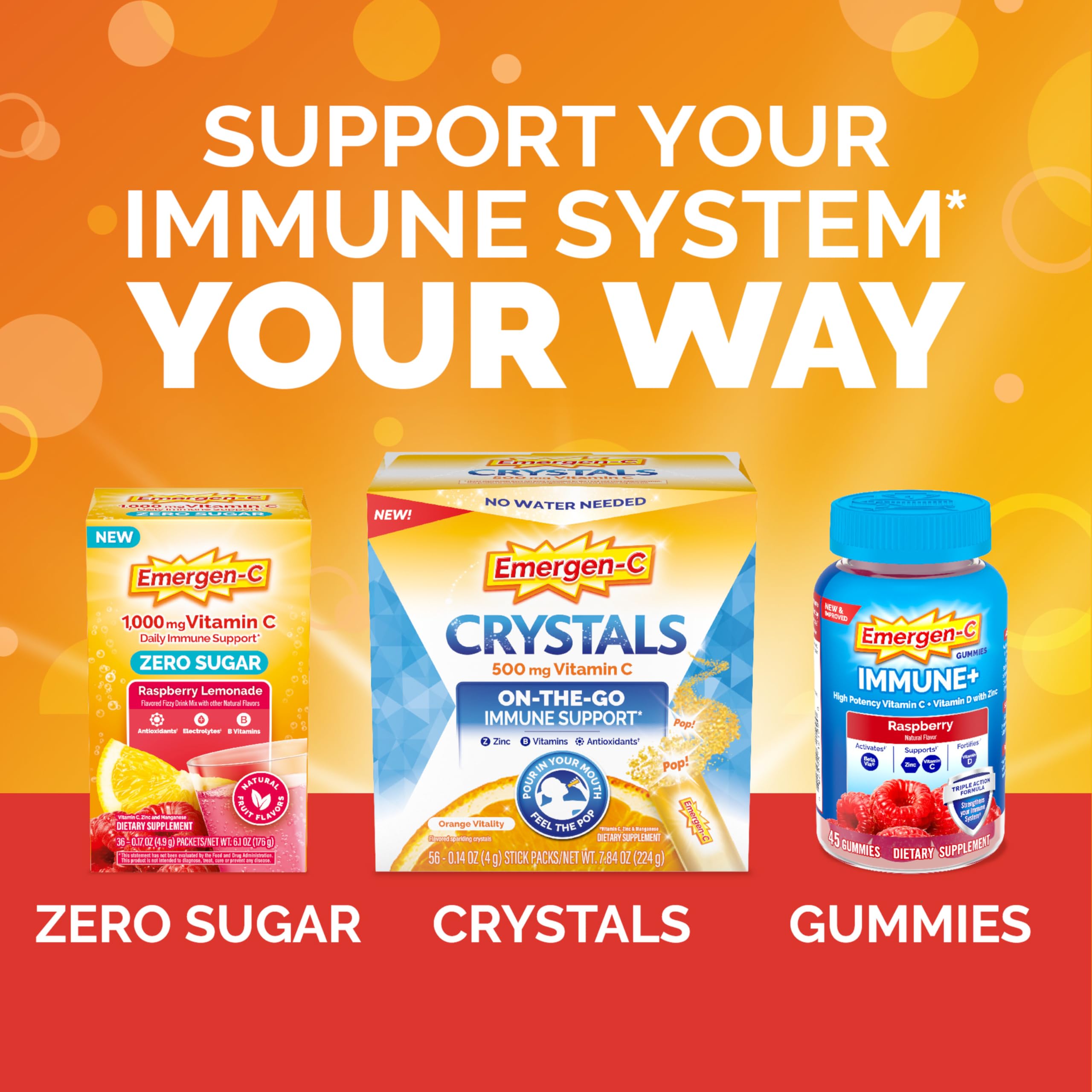 Emergen-C Elderberry packaging and label highlighting natural flavors.