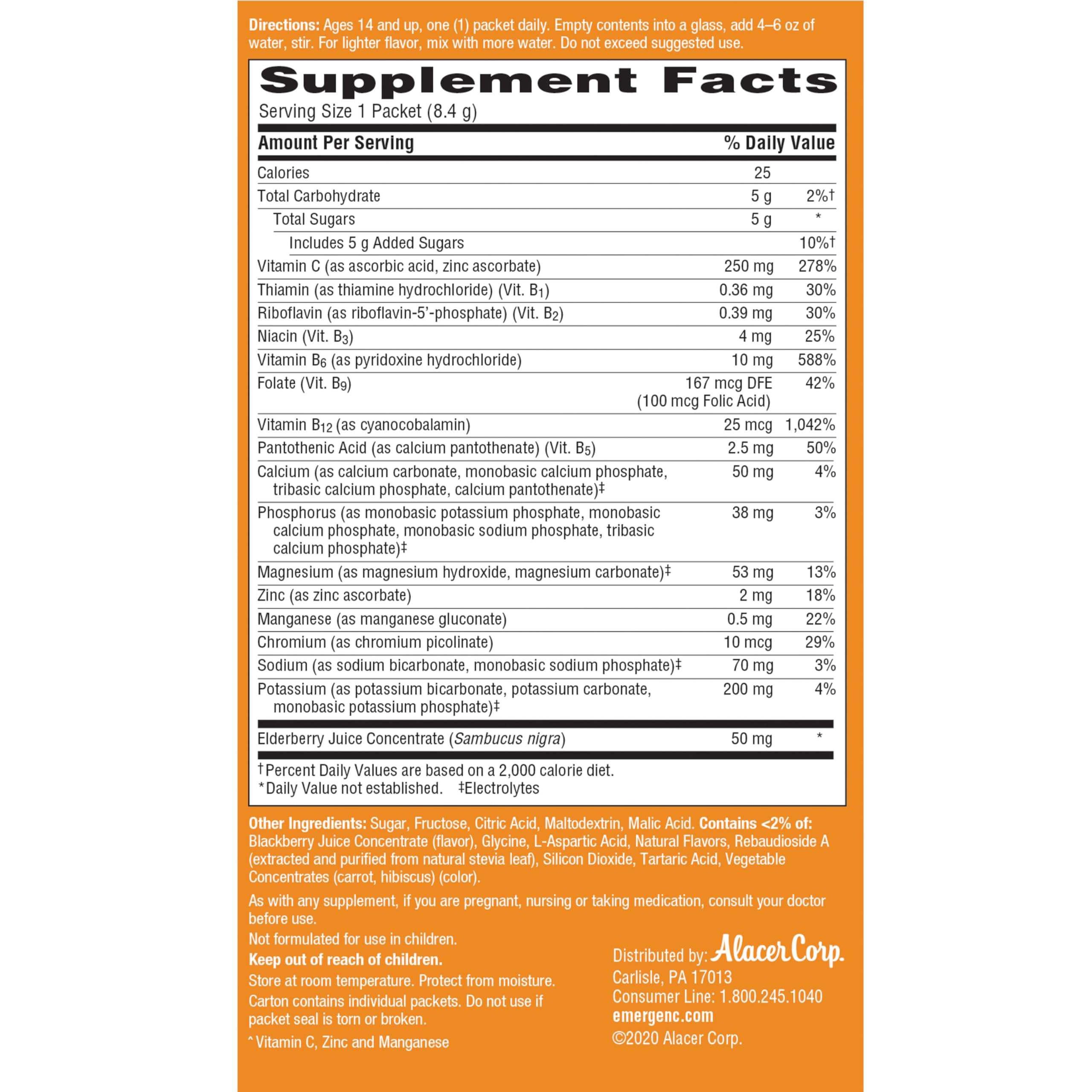 Emergen-C Elderberry is vegan and gluten-free for inclusive wellness.