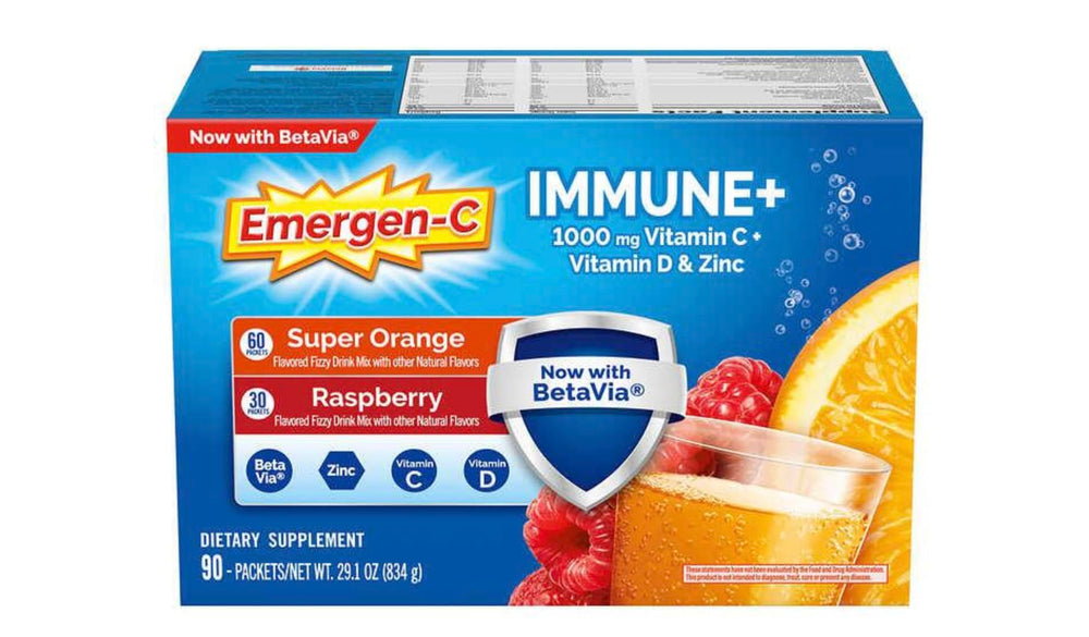 Emergen-C Immune+ Raspberry 30-pack tub for on-the-go hydration