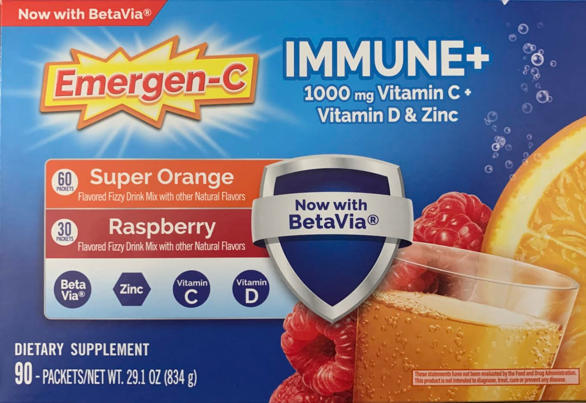Emergen-C Immune+ Super Orange 60-pack bottle ready for daily vitamin C intake