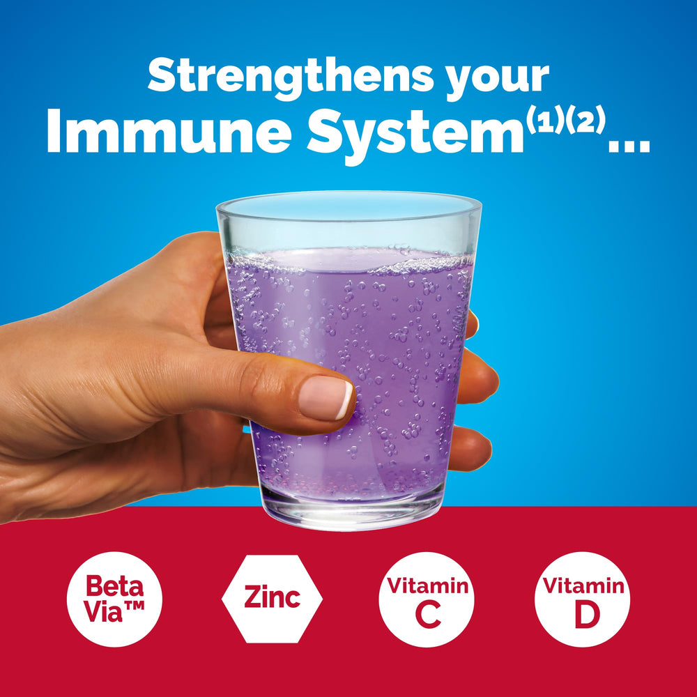 Emergen-C Immune+ Vitamin C powder sachets for daily immune support.