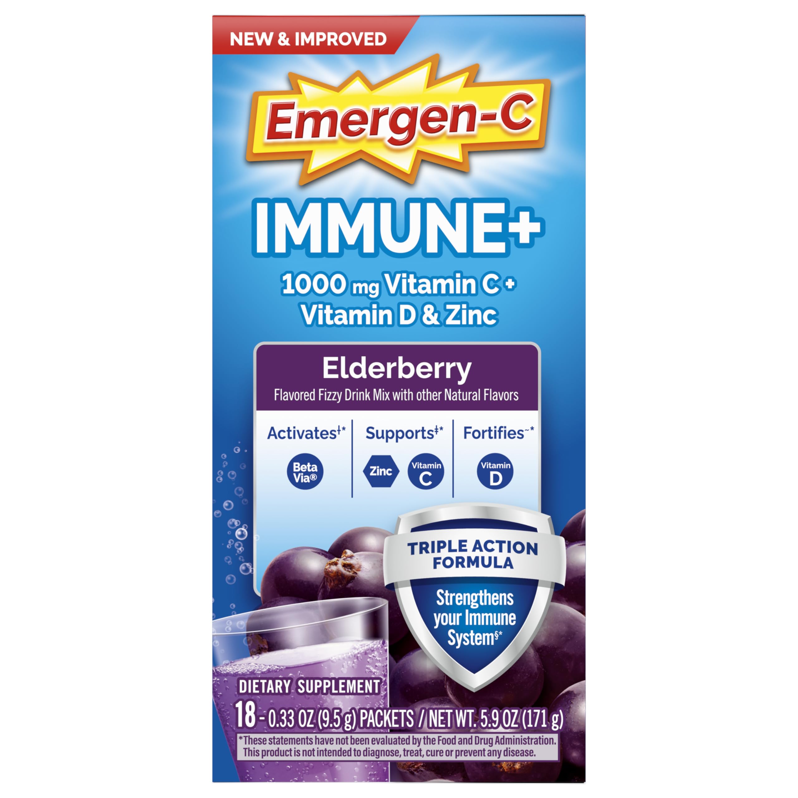 Emergen-C Natural fruit flavors for a tasty daily ritual.