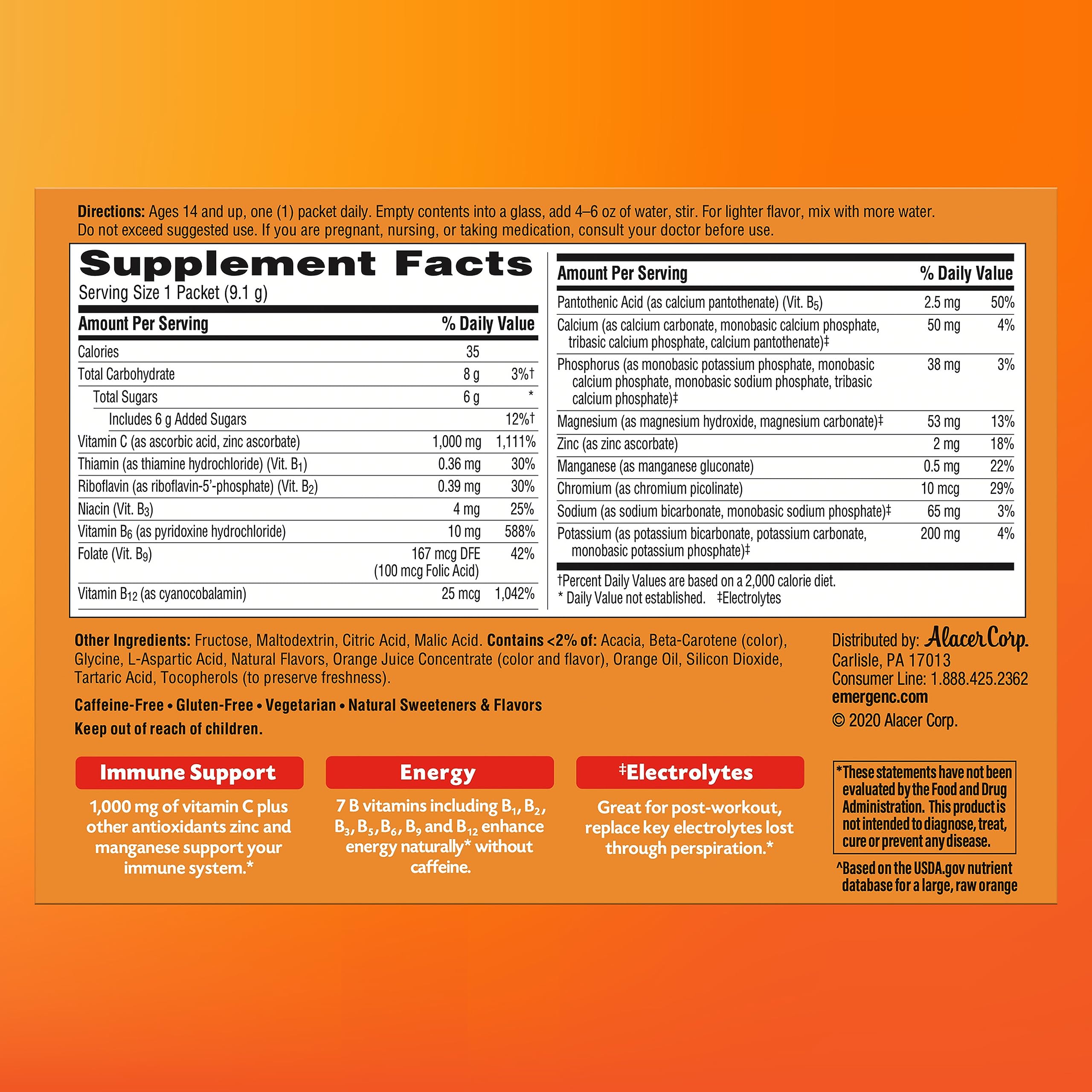 Emergen-C post-workout drink helps hydration and recovery.