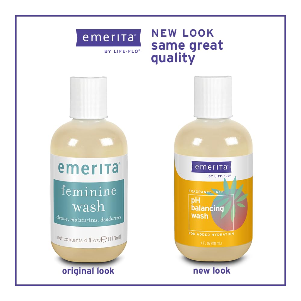Emerita balance wash pump close-up shows hydrating cleansing.