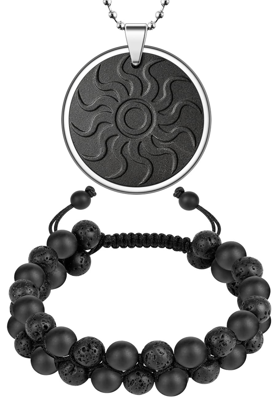 EMF Protection necklace pendant close-up shows a durable metal frame for daily wear