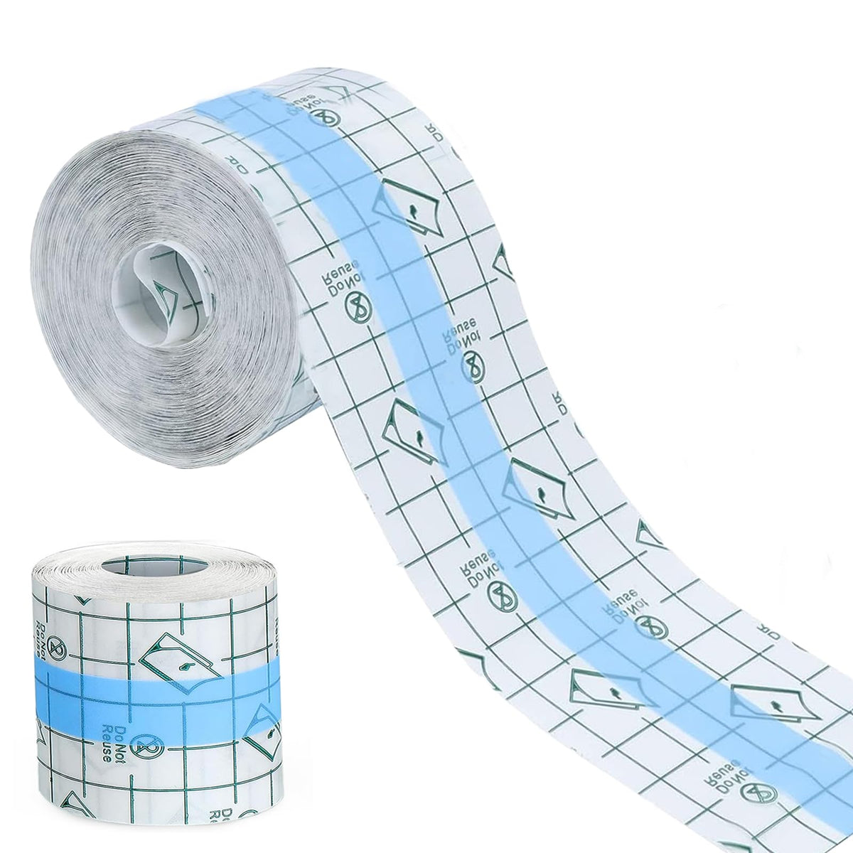 EmoAunty transparent bandage roll shows waterproof protection for tattoos.