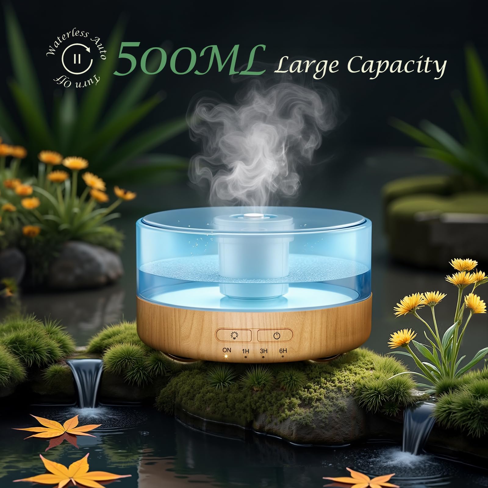 Emochies diffuser as a decorative fireplace-style piece in a living space