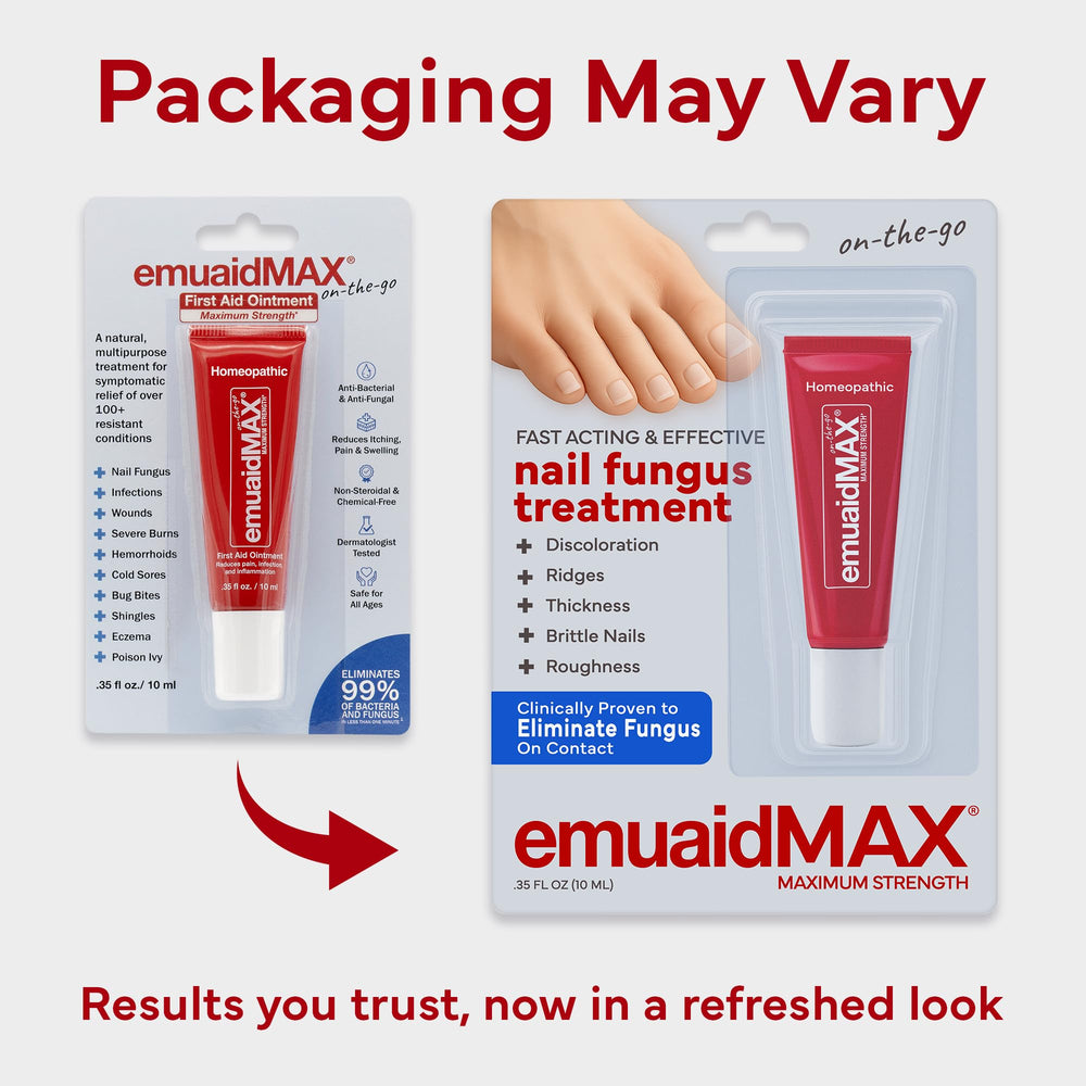 emuaidmax nail discoloration before-after comparison for improved appearance