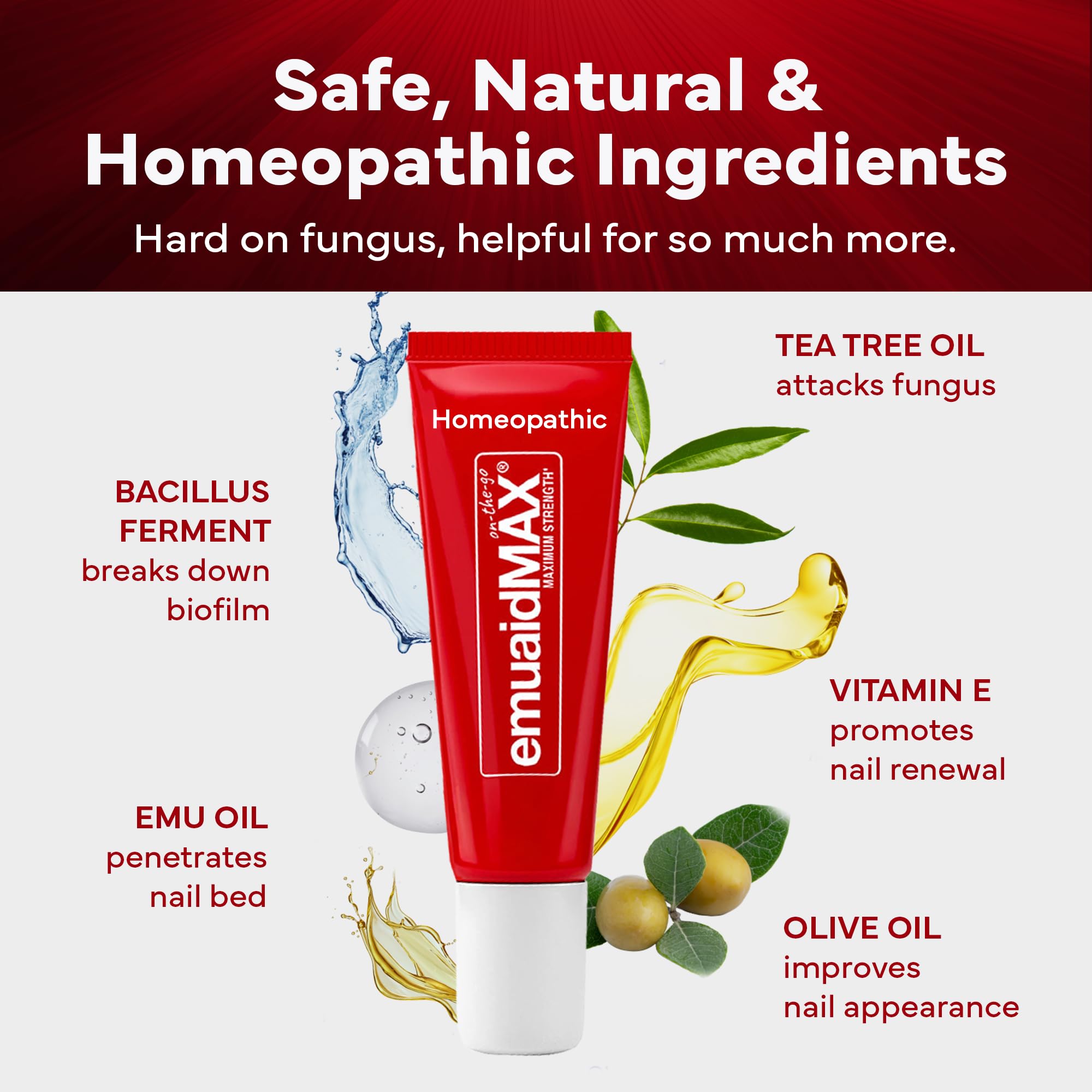 emuaidmax nail fungus ointment 2-pack packaging for home use and travel